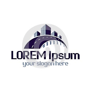 Bridge road city project logo template. ÃÂ¡apital construction projects.